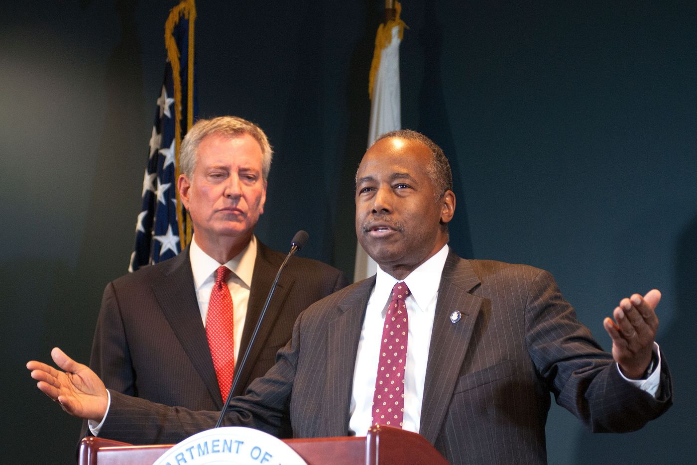 Housing Secretary Ben Carson announces a deal with Mayor Bill de Blasio in January to have a federal monitor.