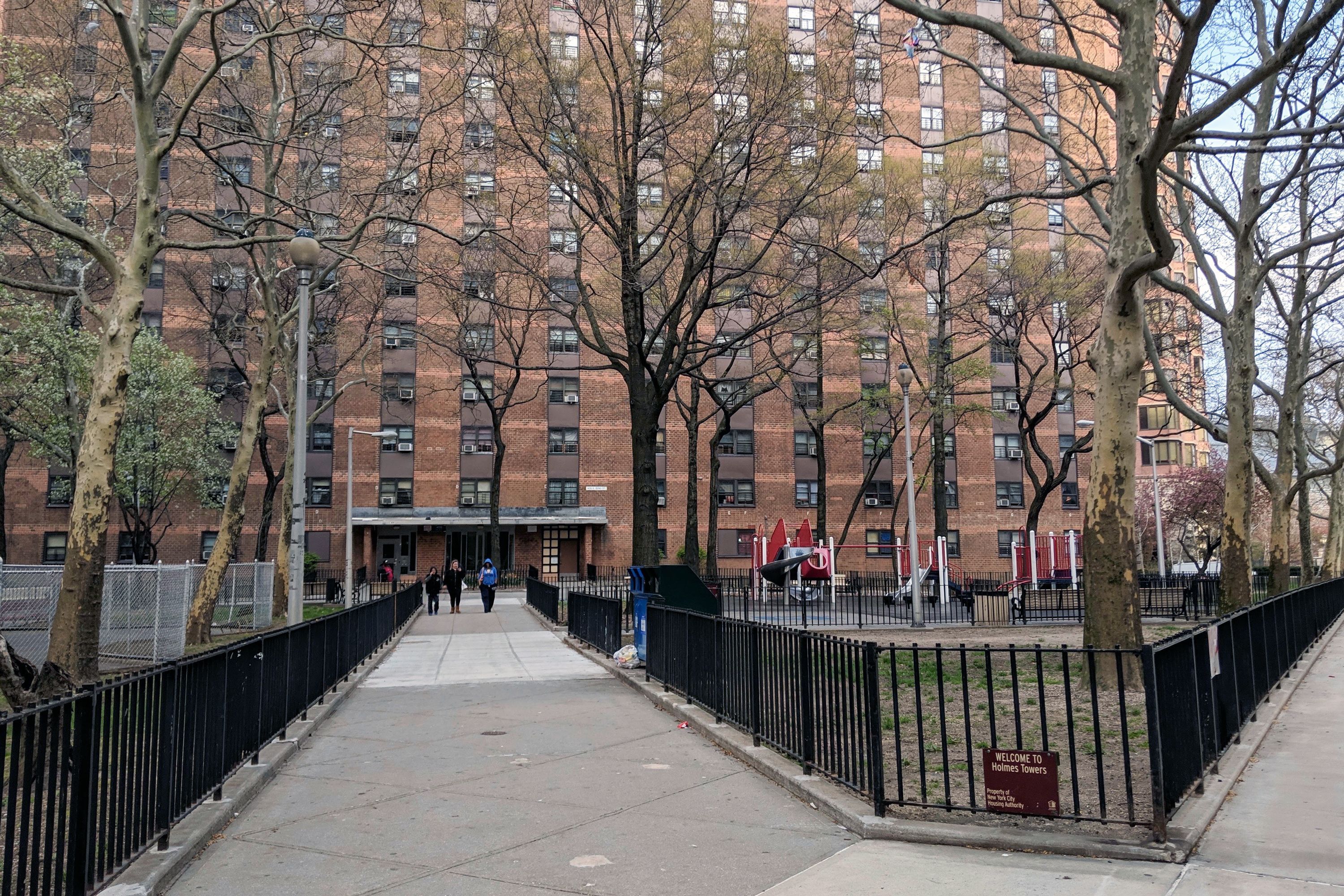 The Holmes Towers public housing complex in Yorkville, on April 18, 2019. 