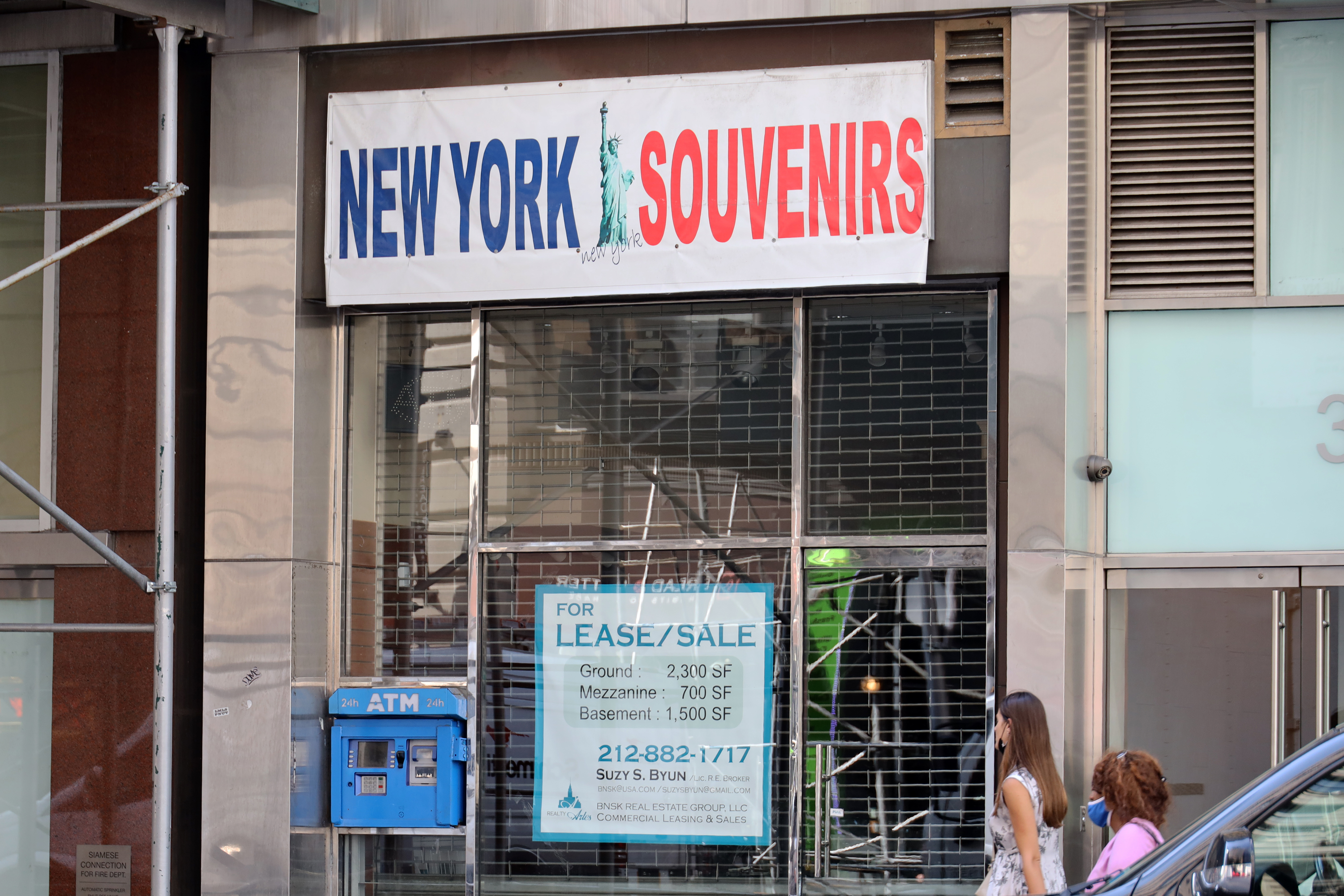A shuttered souvenir store in Manhattan
