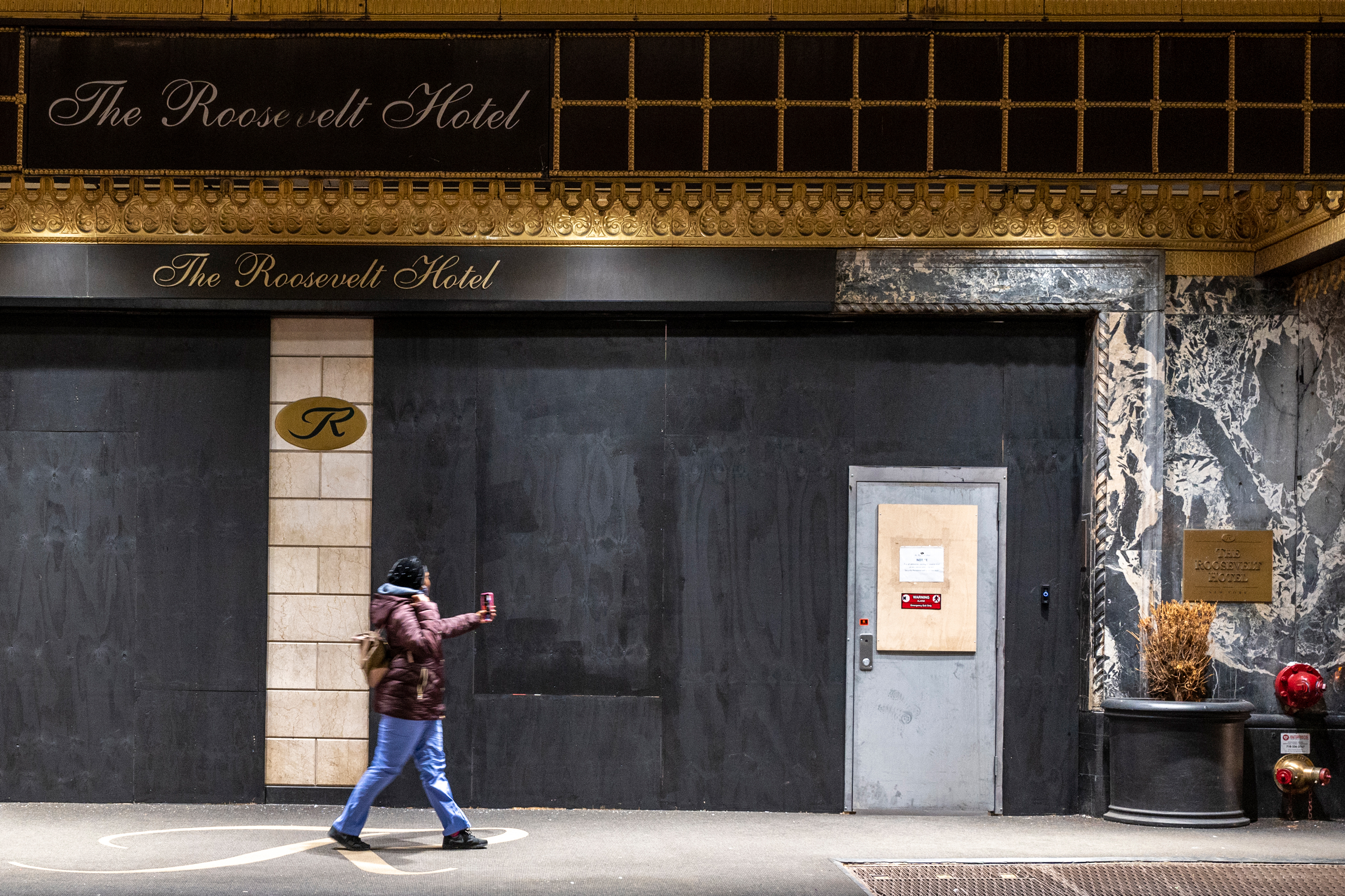 The shuttered Roosevelt Hotel in Midtown, Manhattan, Jan. 8, 2020.