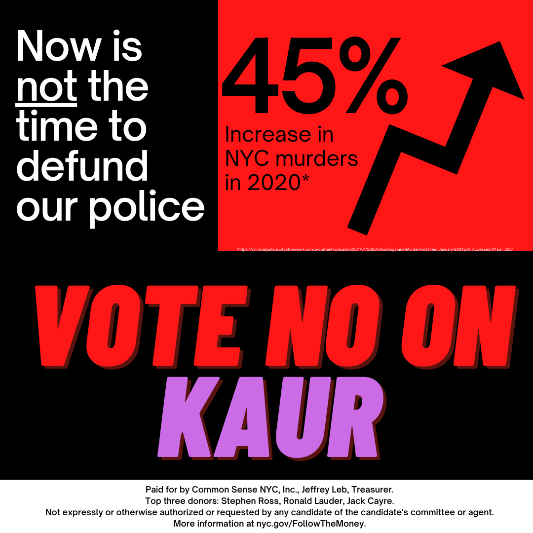 Common Sense NYC paid for attack ads and mailings targeting City Council candidates, including Jaslin Kaur of Queens.