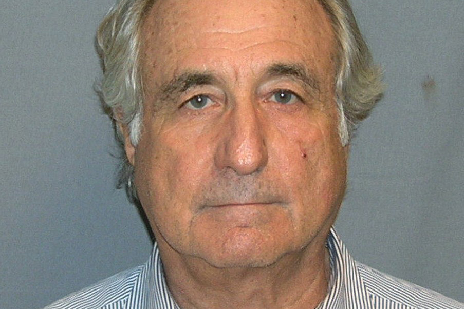 The Department of Justice released a mugshot of Bernie Madoff in 2009.