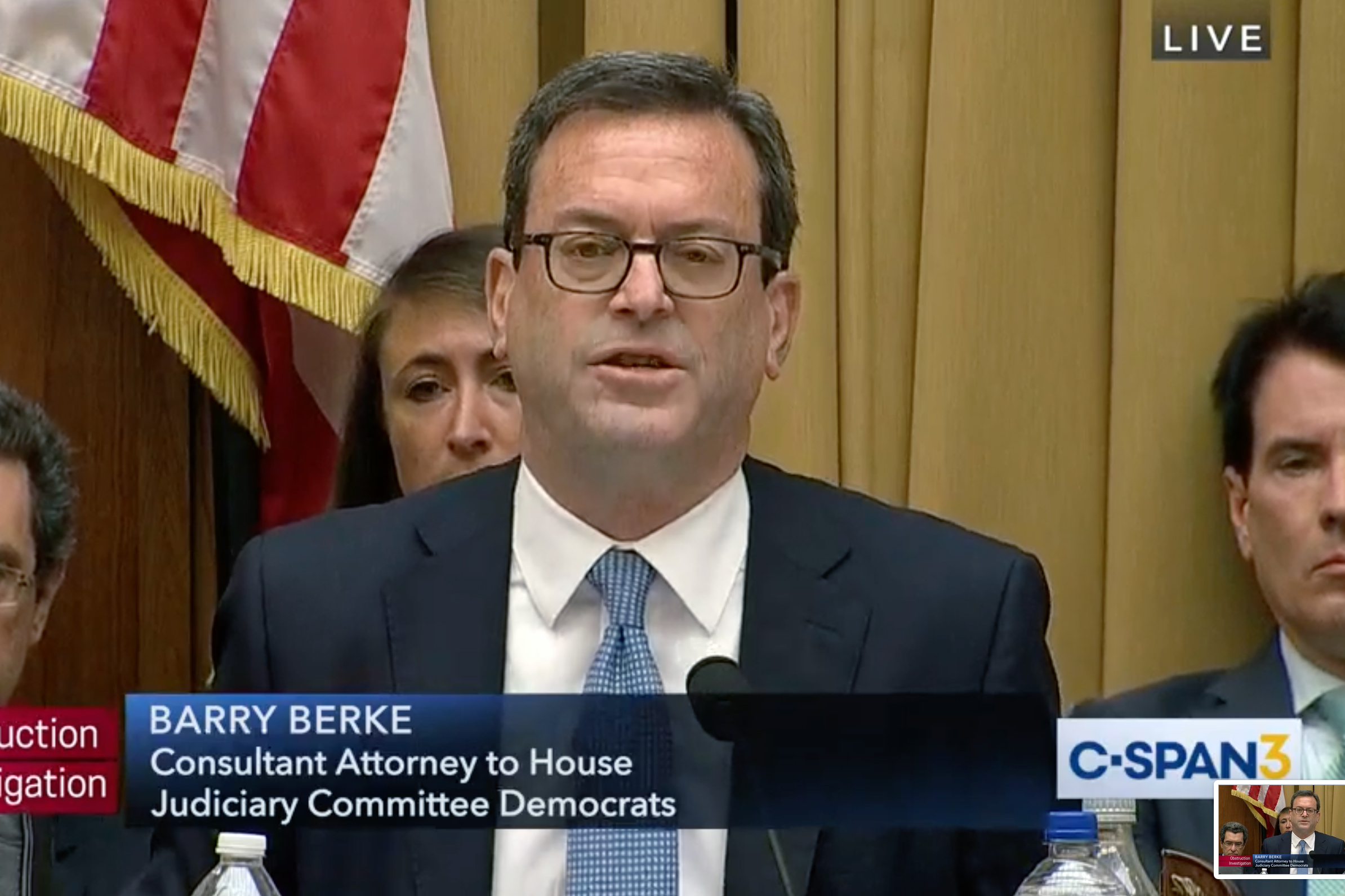 Lawyer Barry Berke questions Corey Lewandowski during a House Judiciary Committee in 2019.