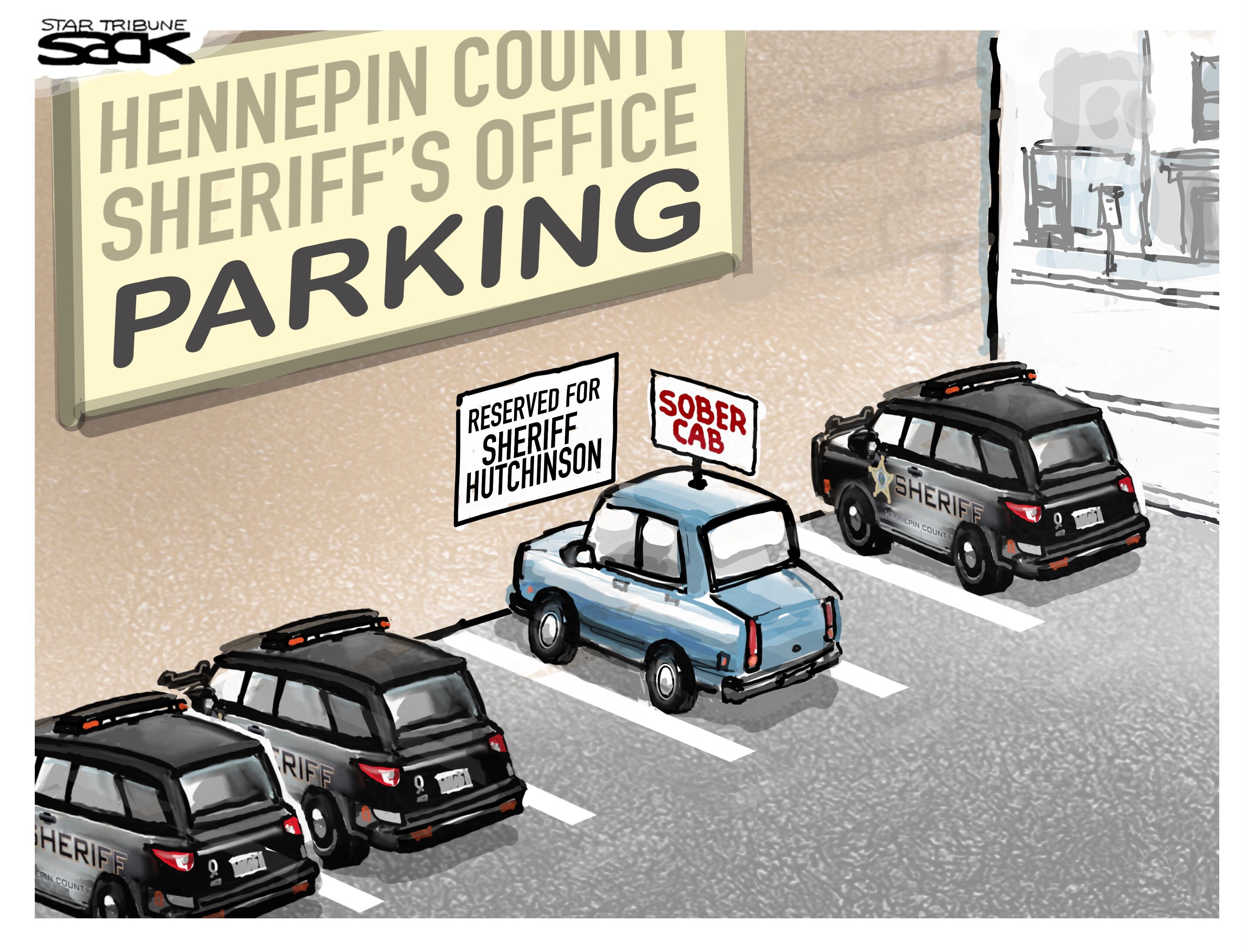 Sack cartoon: Hennepin County Sheriff's parking