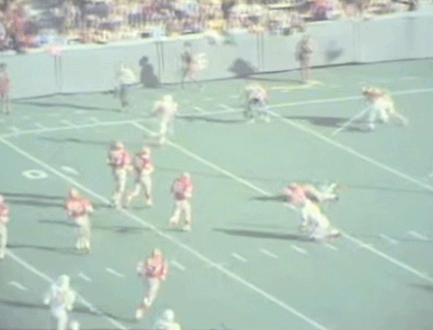 1970 Stanford WSU Fan Tackle Shortest