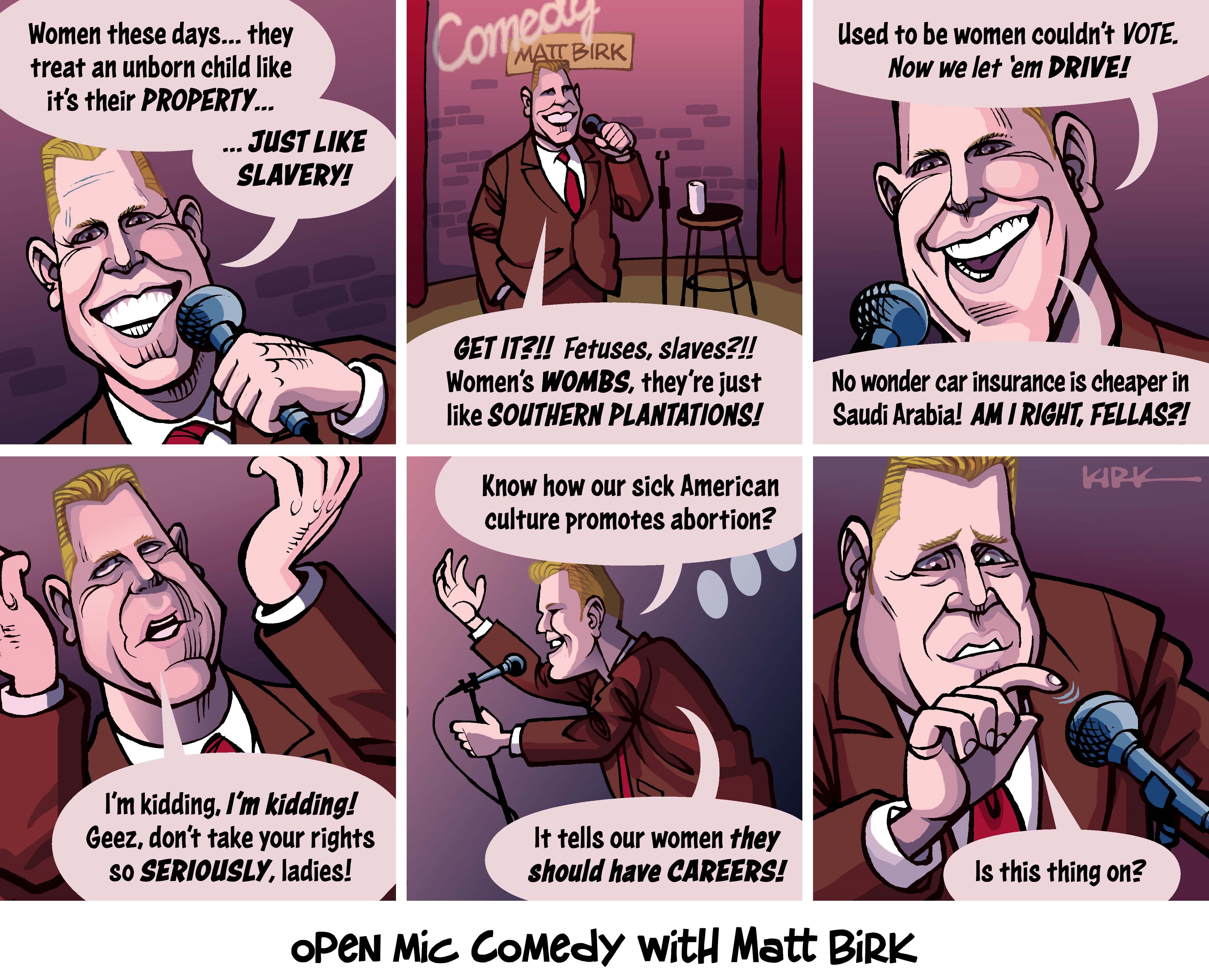 Editorial cartoon: Kirk Anderson on Matt Birk