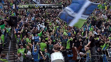 Sounders vs Galaxy 10/25/14 - Crowd erupts after Pappa goal