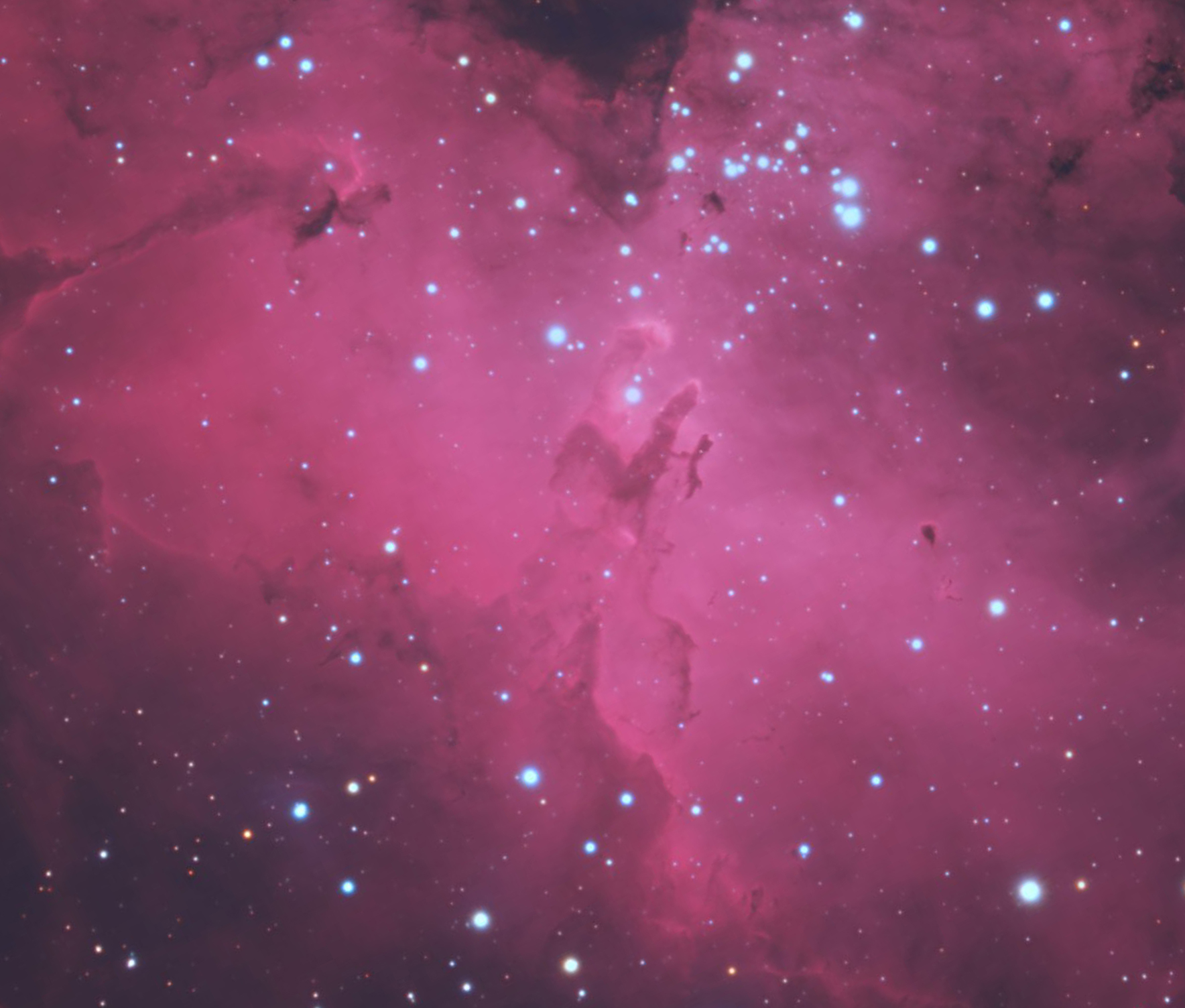A nebula in shades of magenta