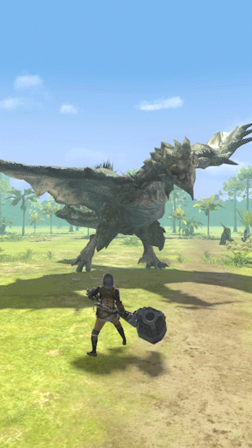 A player dodges a monster’s attack in Monster Hunter Now