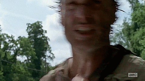 Rick runs on The Walking Dead.