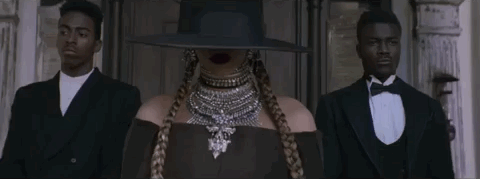 Beyonce looks like she's up to something.