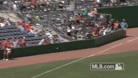 Miguel Sano hits a foul ball into a trash can.
