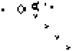 This animated cellular automaton a variation of Jon Conway’s Game of Life called the Glider Gun. Created by Johan G. Bonte using Life32 v2.15 beta, via Wikimedia Commons.