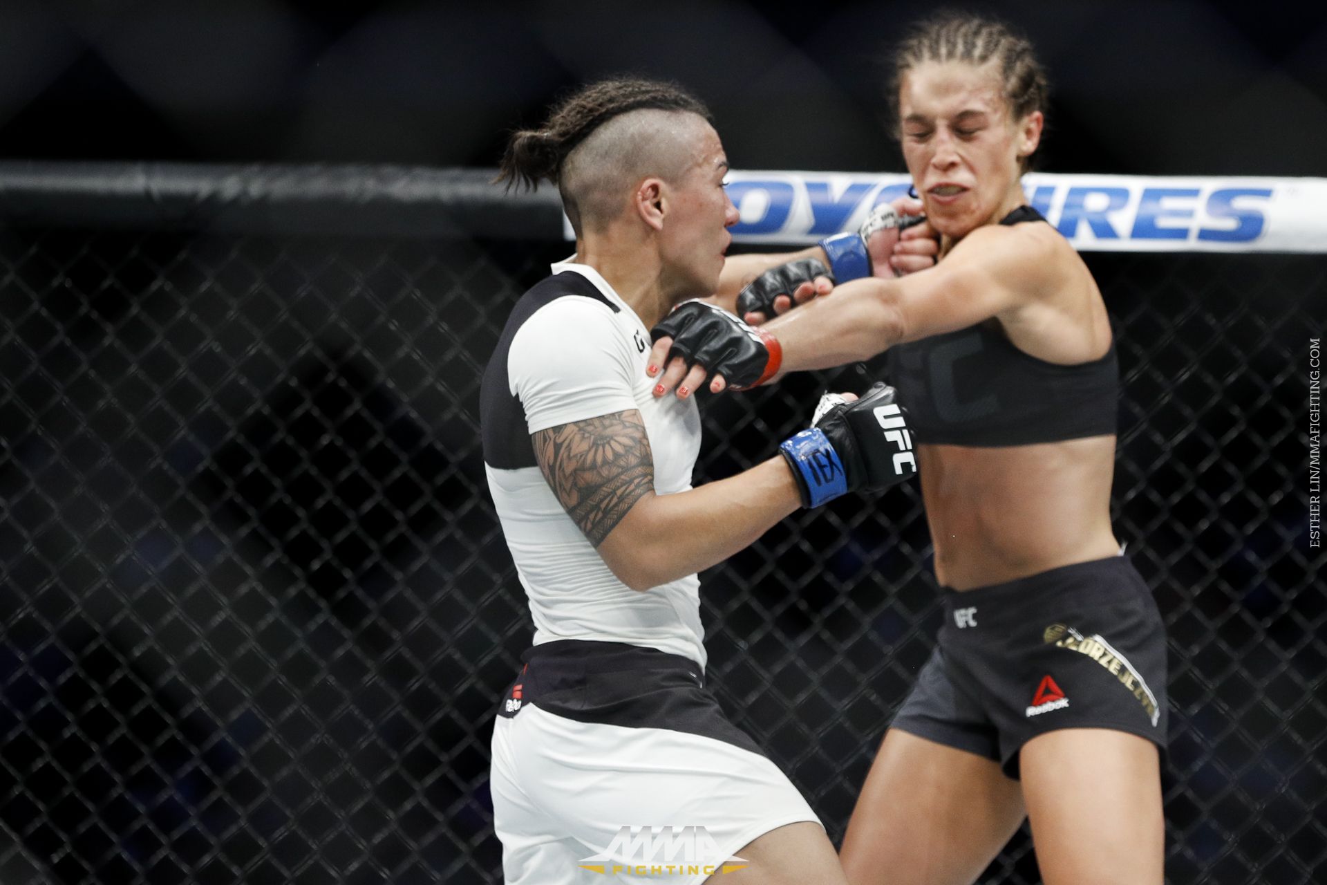 Jessica Andrade lands a left during UFC 211. 