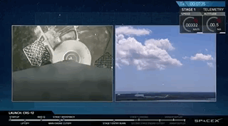 SpaceX вывела на орбиту грузовик Dragon миссии CRS-12 и вновь посадила первую ступень Falcon 9 на сушу. На МКС летит суперкомпьютер HP Enterprise