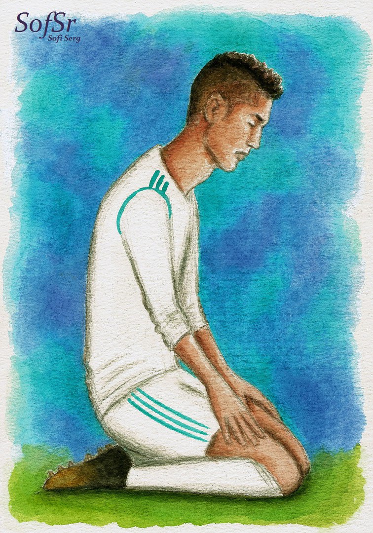 Cristiano Ronaldo during the match against Betis (20.09.17). Drawing by Sofi Serg.