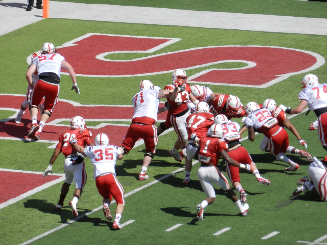 King Frazier was the first of the kids to score in the 2013 Nebraska Spring Game