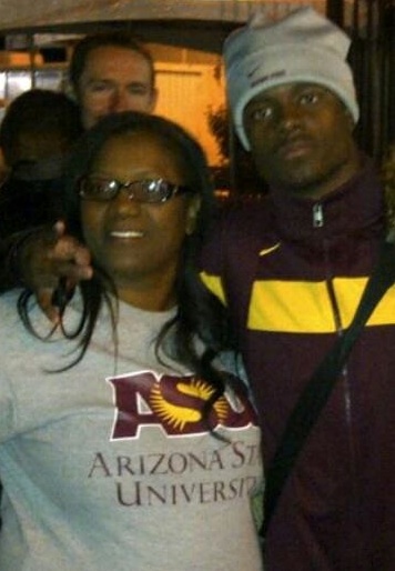 Sun Devil safety Alden Darby poses with his mother, Nellie Mckinley. 