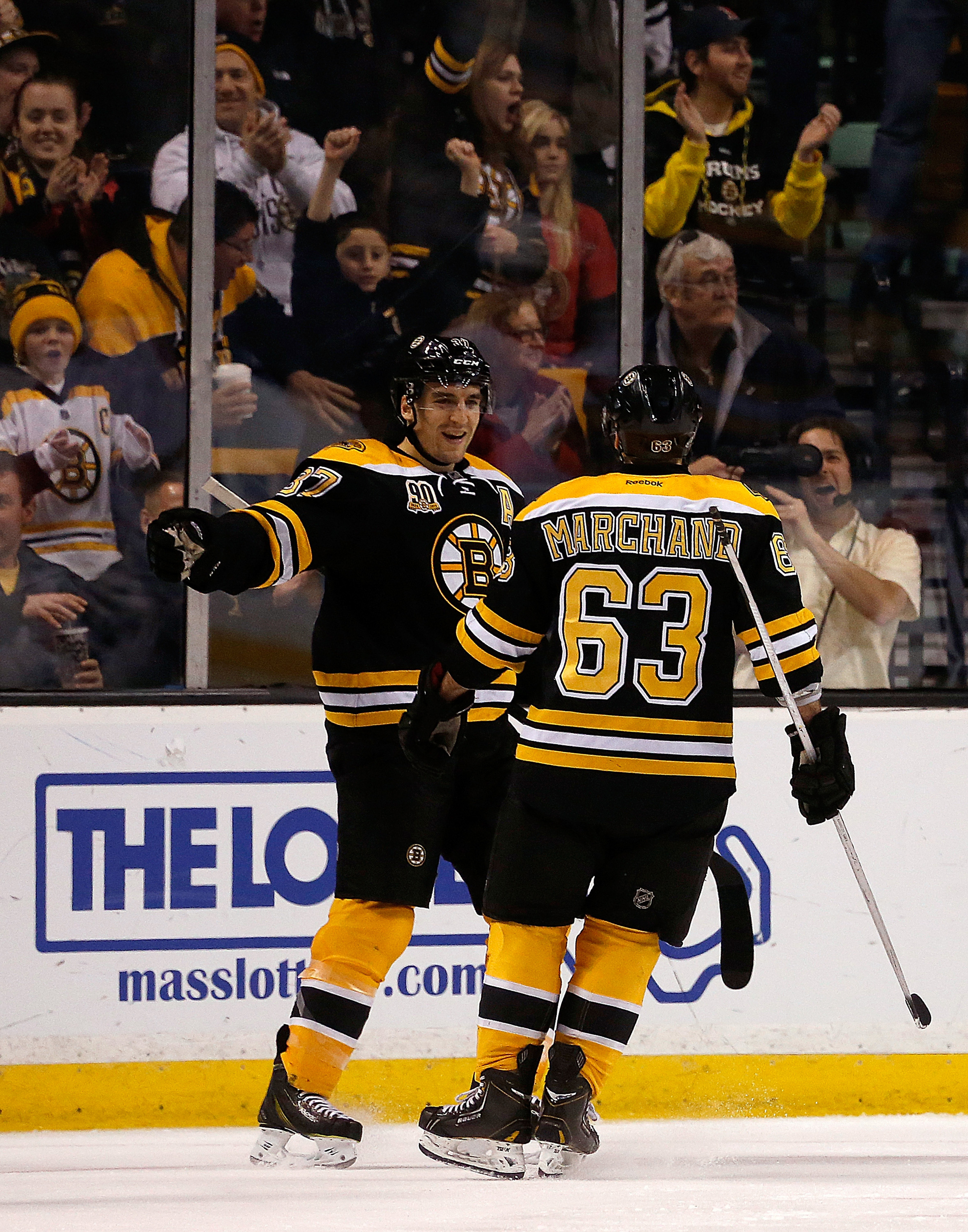 There were many pictures to choose from for this article, all of Bruins celebrating goals