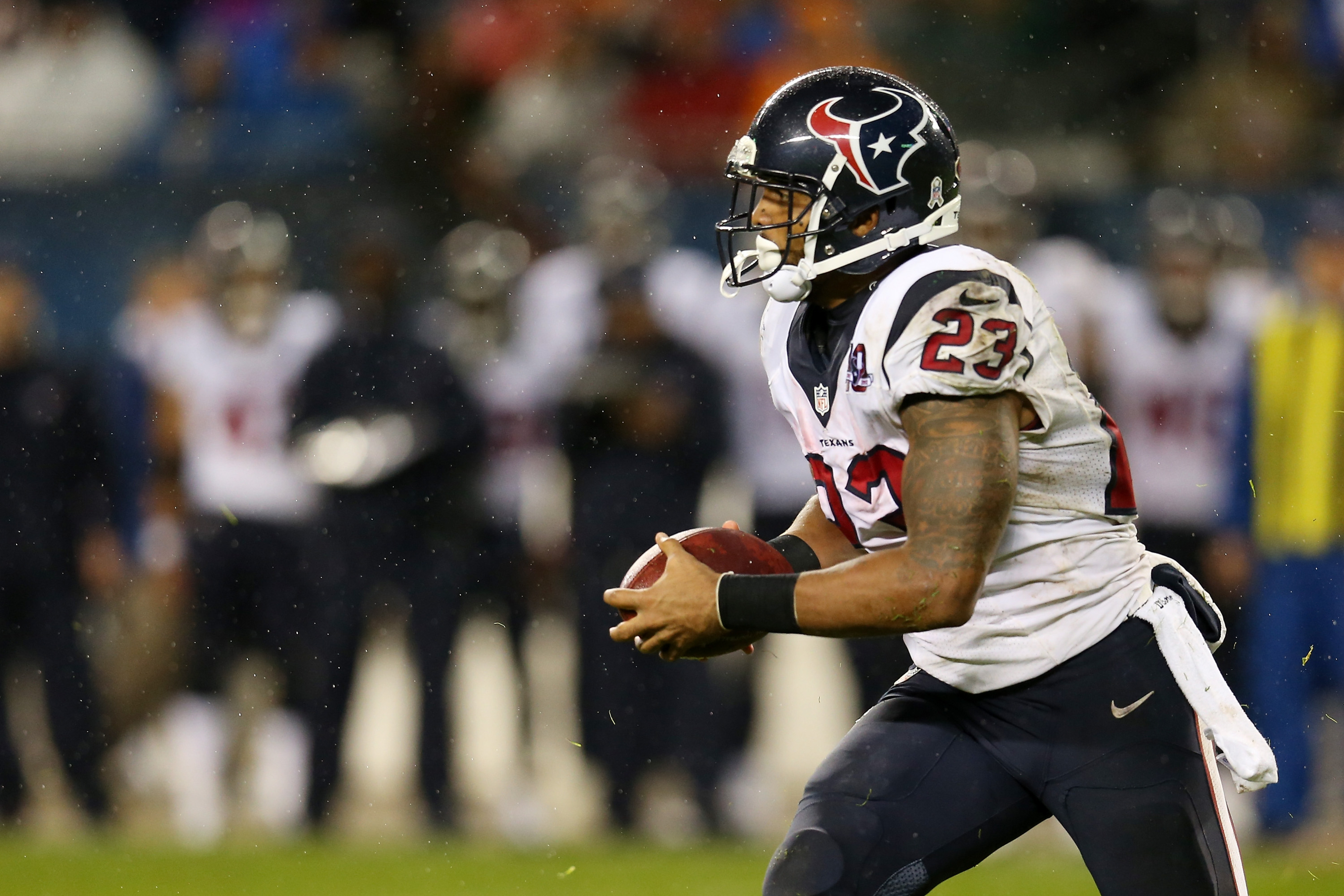Arian Foster wonders why everyone is talking about the weather.