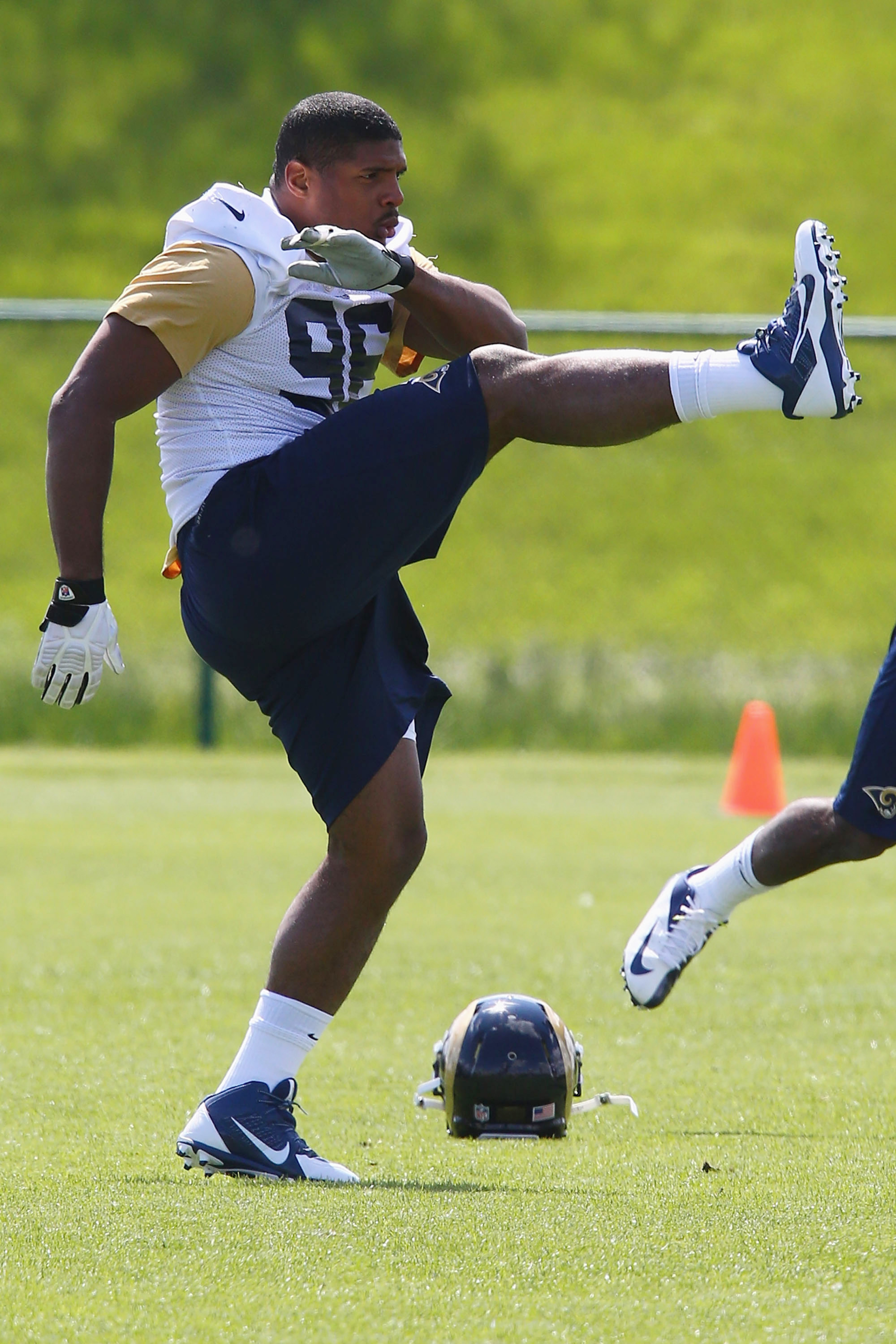Michael Sam at Rams rookie camp today.