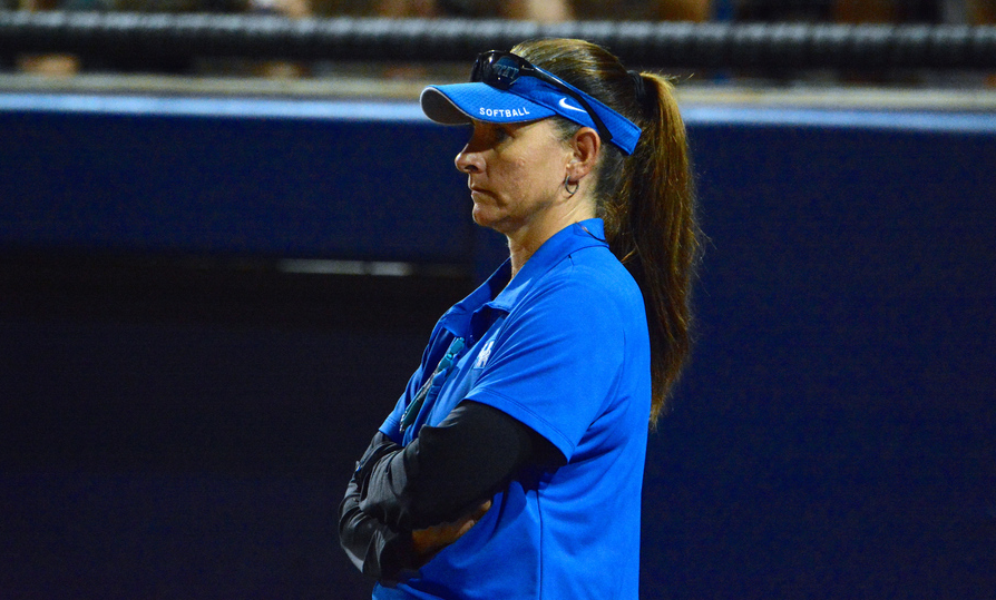 Kentucky coach Rachel Lawson looks on late in the Alabama game