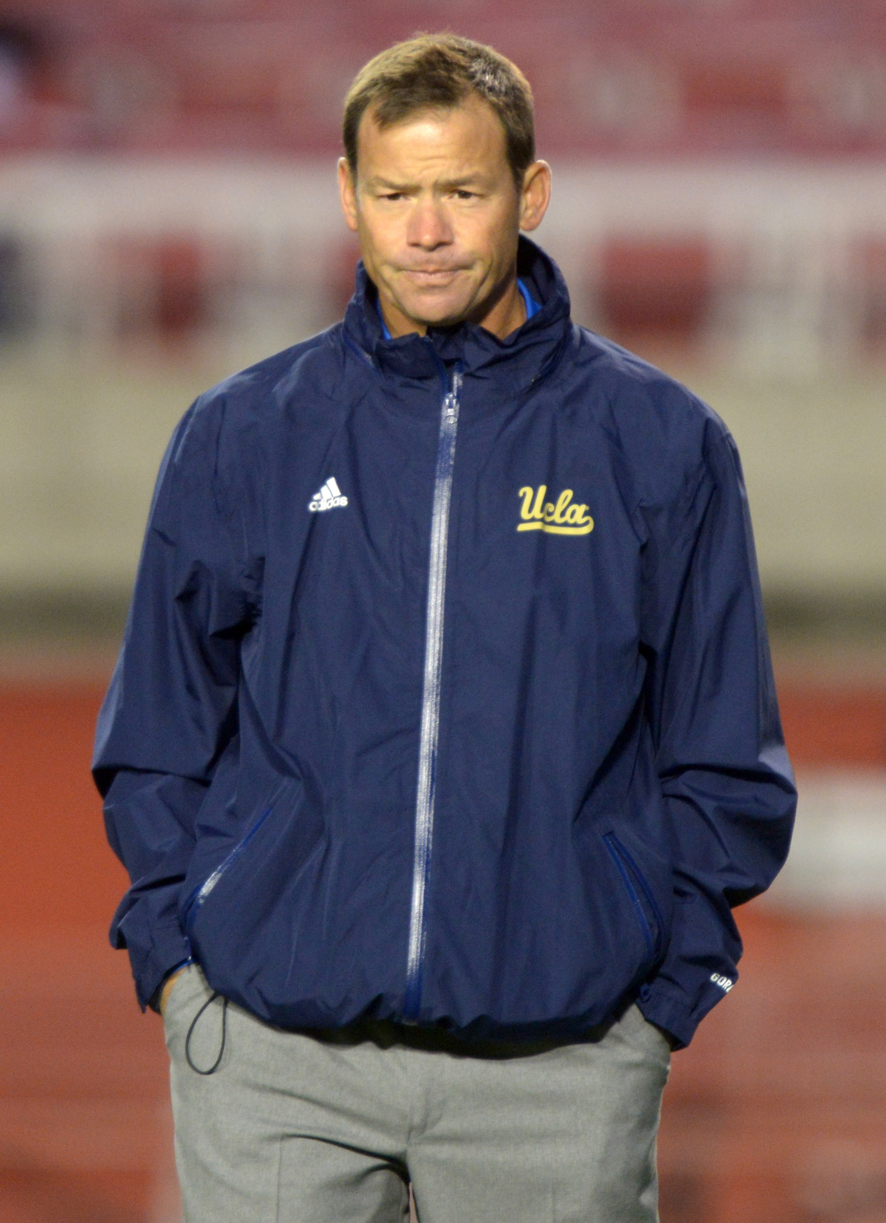 Coach Jim Mora is wearing his game face already this week.