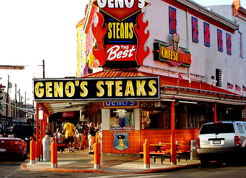 Geno's is doing a cool free cheesesteak promotion. 
