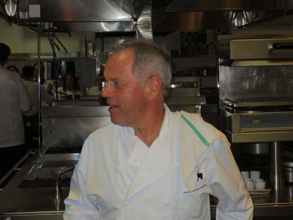 Wolfgang Puck in the kitchen at Cut. 