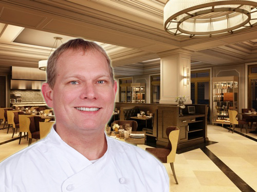 Criollo rendering and photo of Chef Joe Maynard both courtesy of the Hotel Monteleone.