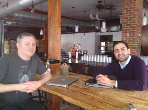 Shaw's Tavern chef Joel Hatton and general manager Reza Akhavan 