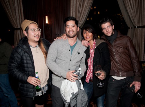 From left: Mission Chinese Food's Danny Bowien, Bar Agricole's Brandon Jew, Atelier Crenn's Dominique Crenn, and friend