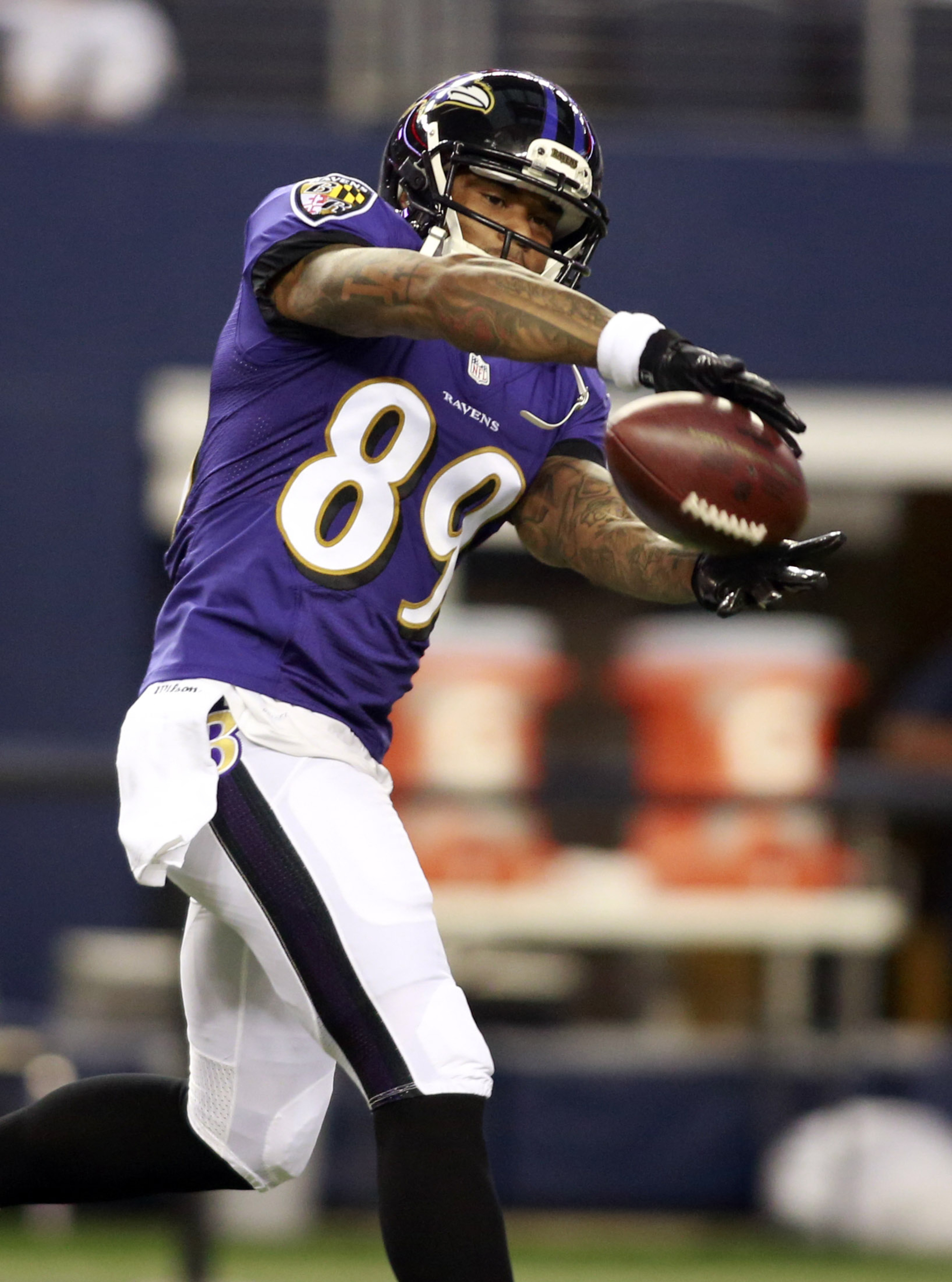 Steve Smith catches a pass on 4th down during his amazing outing against the Panthers.