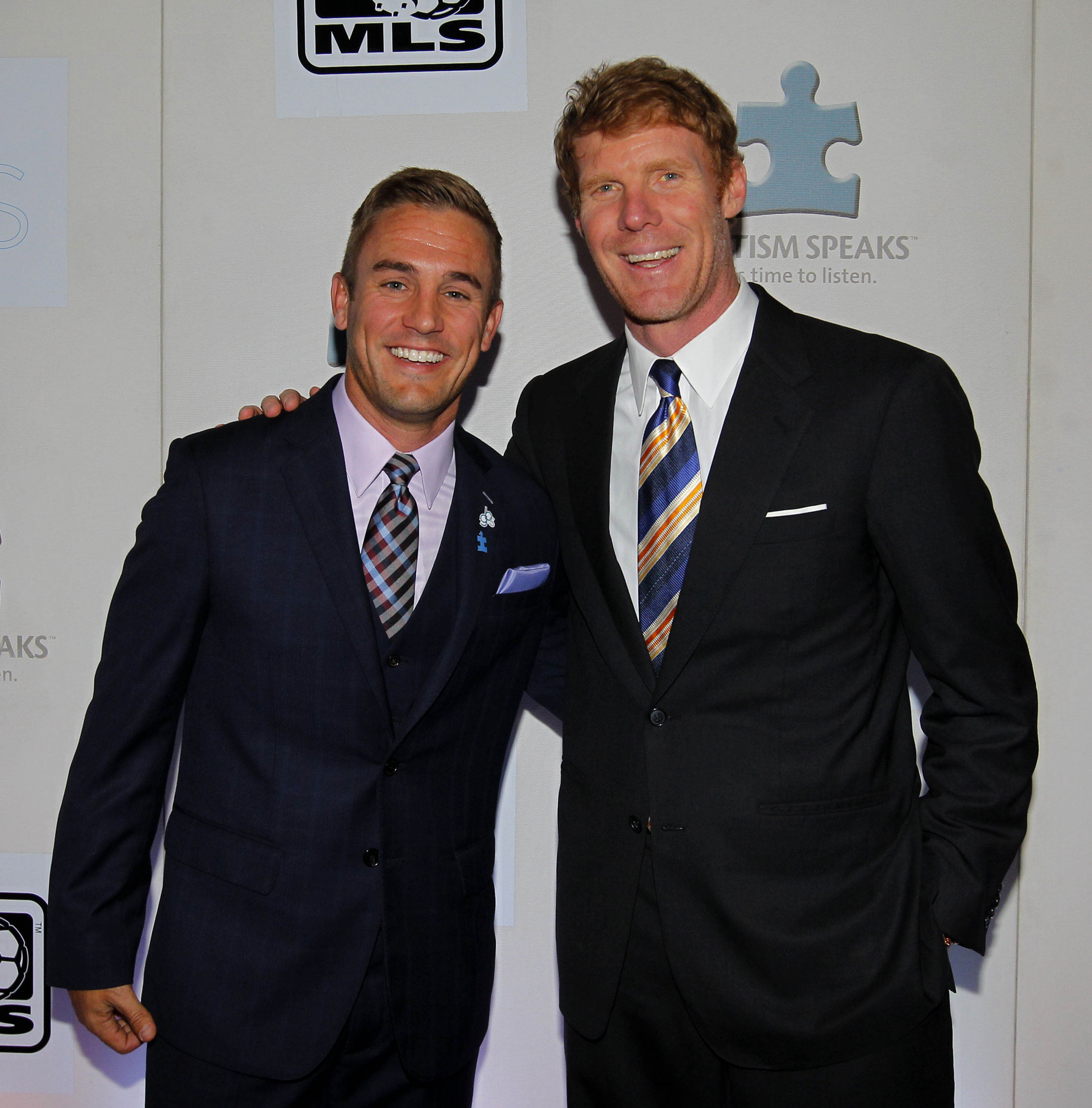 Lalas (right) chatted with Twellman (left) on LA2 stuff.