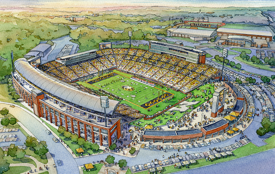 Renderings of Faurot Field expansion show a renovated South side