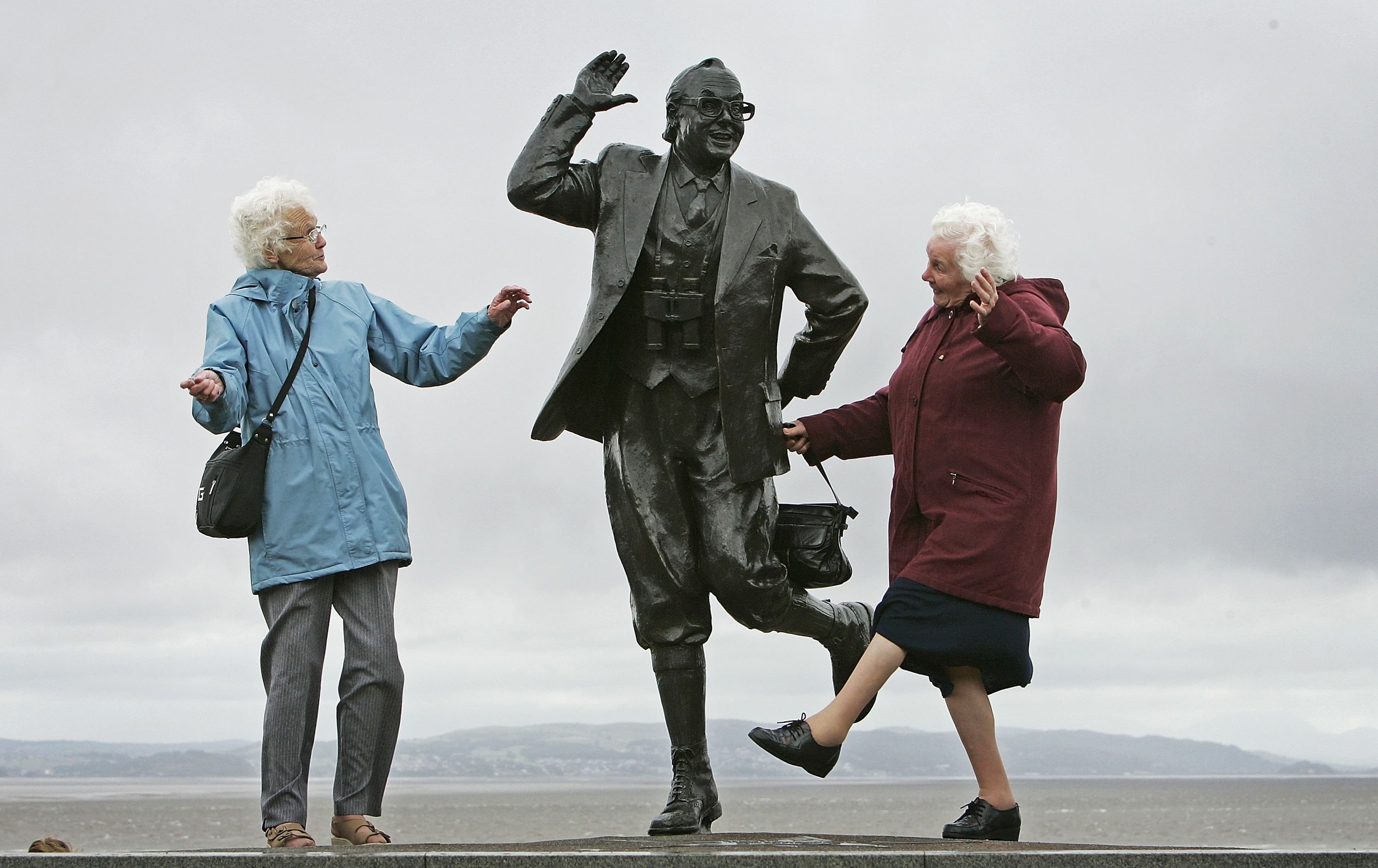 Save up now, and in your golden years, you, too, can be happy enough to dance with a statue.