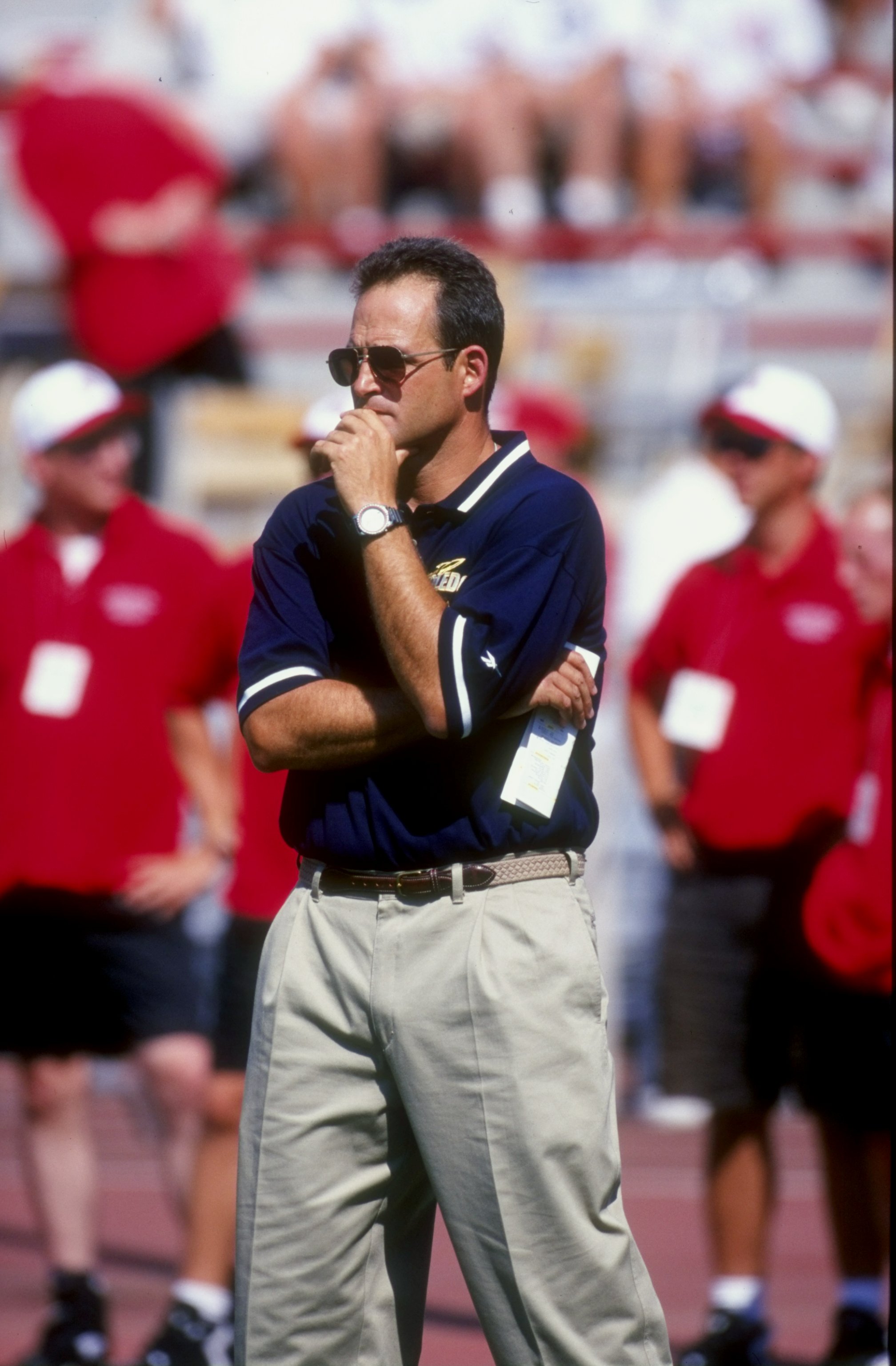 Gary Pinkel leads the Toledo Rockets against Ohio State in 1998.