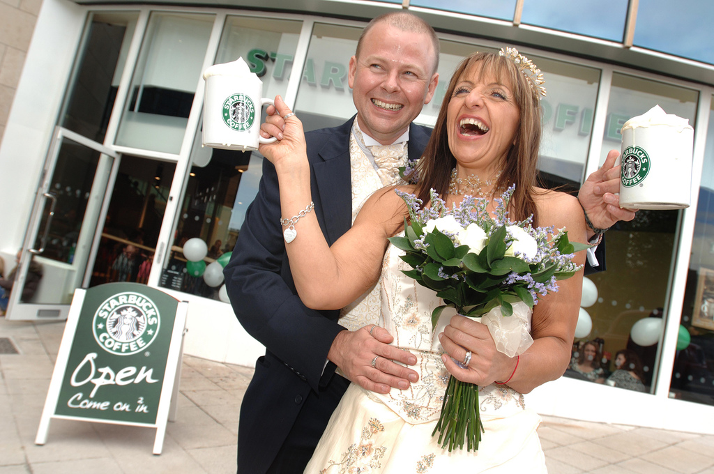 Another couple weds at Starbucks.