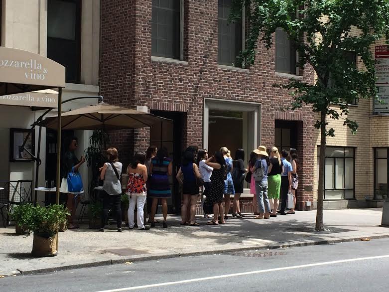 The line outside the boutique earlier today