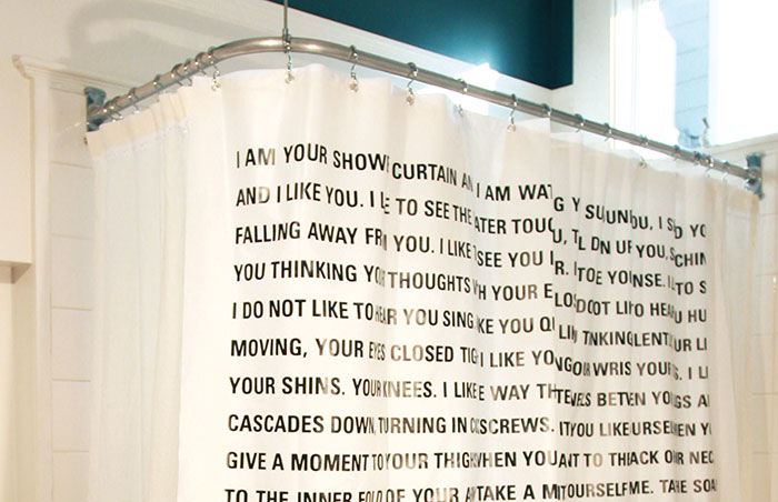 James Franco's The Thing issue on a shower curtain<br>