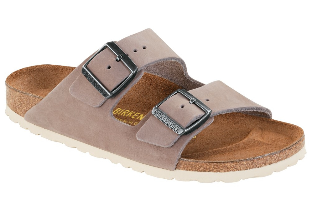 Arizona Caribou Nubuck Sandal, <a href="https://www.birkenstockusa.com/products/women/sandals/arizona/caribou-nubuck/55240">$120</a>