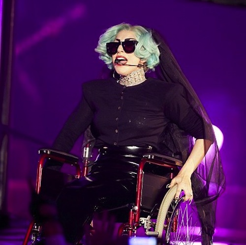 Photo:<a href="http://freddyo.com/lady-gaga-in-wheelchair-gets-egged-youtube-account-suspended/breaking-news/"> Freddyo</a>