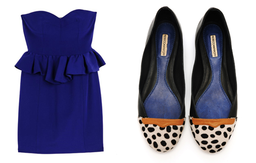 Rebecca Minkoff's Brigitte bustier dress, on sale for $190, and M.A.B. flats, on sale for $100