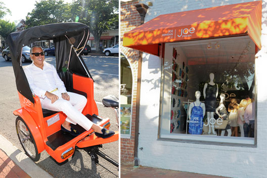 Joe Mimran, left, and the East Hampton store, right, via Getty Images