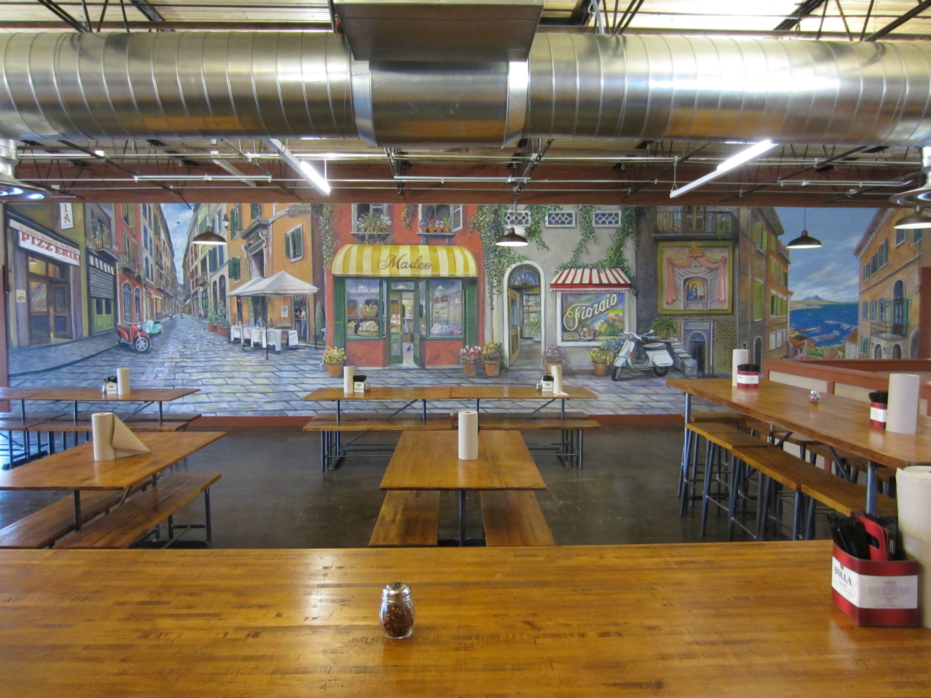 Mural in DeSano's newly expanded space.