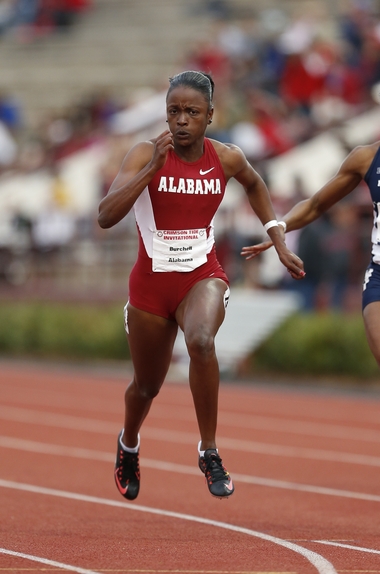Crimson Tide sprinter Remona Burchell broke records this weekend at the 2015 Southeastern Conference Indoor Track & Field Championships.
