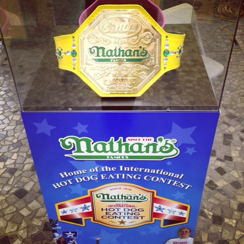 The Nathan's Famous Hot Dog Eating championship belt