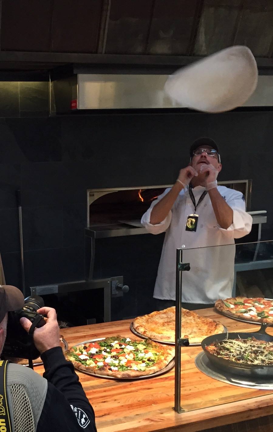 Pizza tossing at the new Chambers Bay Whole Foods