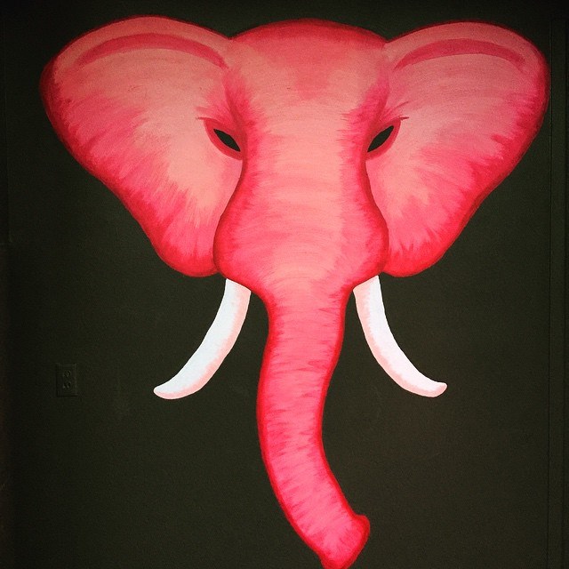 The logo for The Pink Elephant, Santa Monica