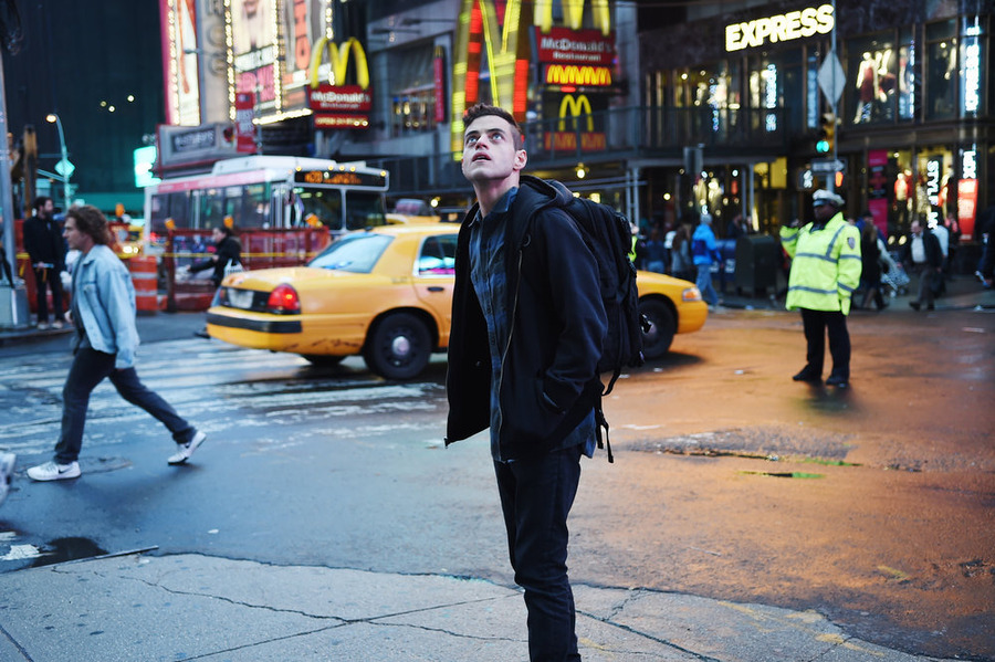 Rami Malek plays a paranoid hacker in the new thriller Mr. Robot. Sadly, he is not Mr. Robot. (Scroll down to find out who Mr. Robot is.) 